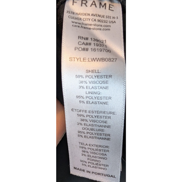 Frame Womens Black Stretch Slit Front Wide Flare Leg Classic Ponte Knit Pant 6 - Picture 9 of 11